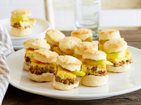 Mini Biscuit Breakfast Sandwiches with Spicy Frittata