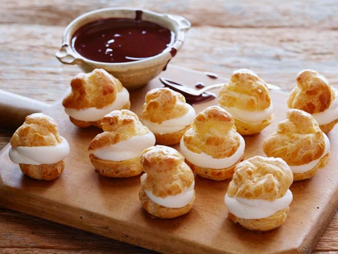 Cream-filled Profiteroles with Chocolate Sauce : Recipes : Cooking ...