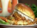 Buffalo turkey sloppy joes with a side of carrots and celery from Rachael Ray's Week in a Day.