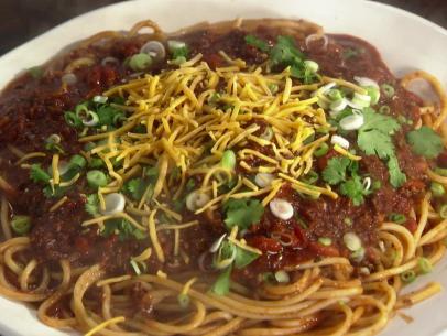 Cincinnati spaghetti recipe from Rachael Ray's Week in a Day.