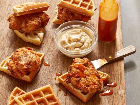 Waffle Chicken Sliders with Maple Butter
