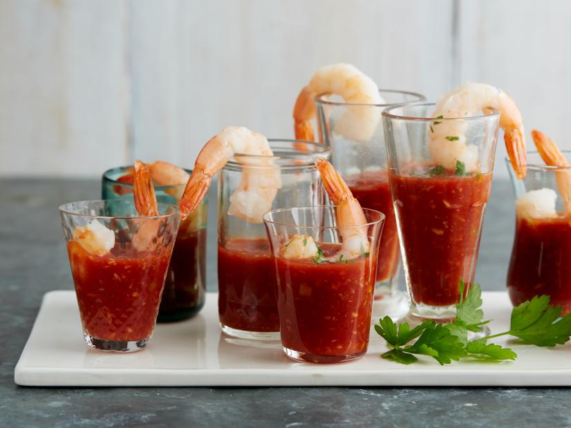 Ilene and Freddie Tsuhara's Shrimp Cocktail Shooters for Apps and Cocktails as seen on Cooking Channel's My Grandmother's Ravioli
