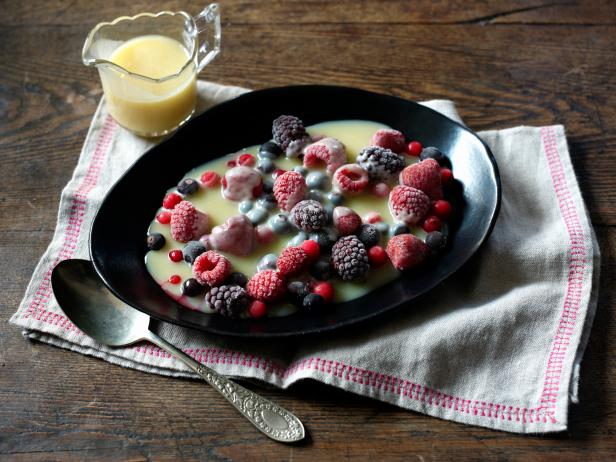 Iced berries with limoncello white chocolate sauceÂ 