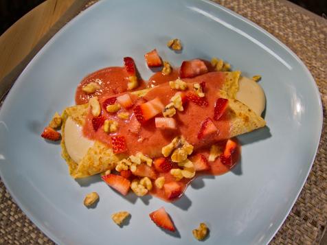 Sweet Dessert Crepes with Strawberry Tomato Sauce