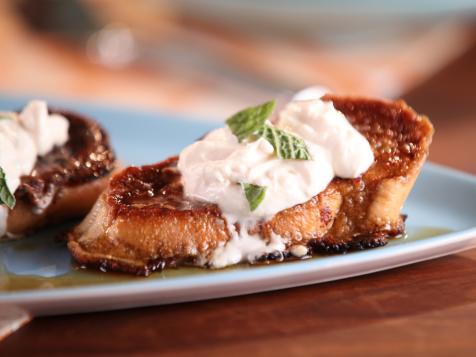 Cuban Torrejas with Guava-Maple Syrup and Cream Cheese Whipped Cream