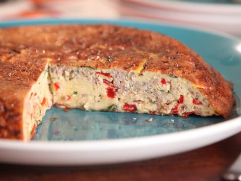 Spanish Tortilla with Chorizo, Piquillo Peppers and Gurroxta Cheese