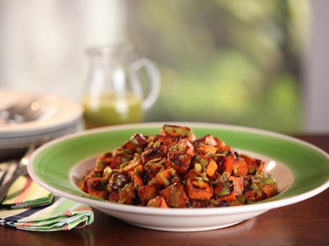 Sweet Potato Hash Browns with Green Onion Vinaigrette