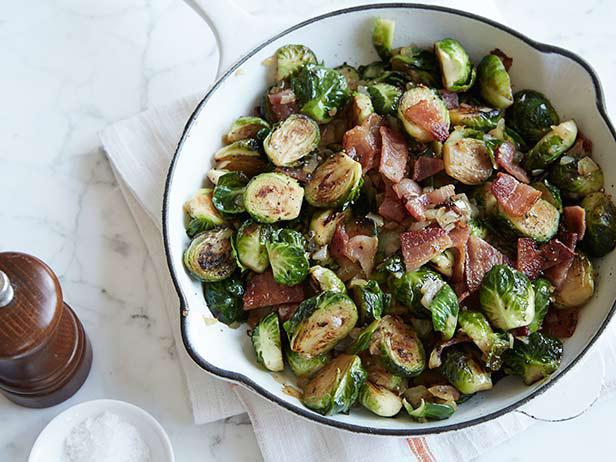  Pan Roasted Brussels Sprouts with Bacon 