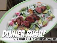 Cooking Channel's easy steak house chopped salad combines the old-fashioned iceberg wedge salad with blue cheese dressing and a big steak dinner into one delicious recipe.