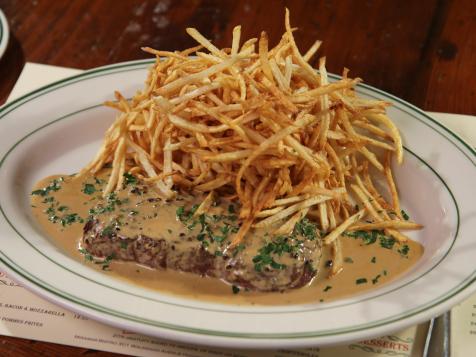 Steak Frites with Black Peppercorn Sauce