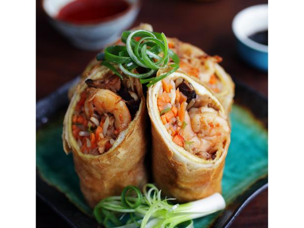 Spiced Chicken and Shrimp Egg Rolls Recipe, Ching-He Huang