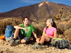 Happy Young Couple Hiking