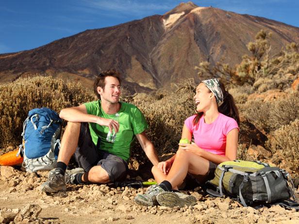 Happy Young Couple Hiking