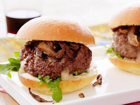 Truffle Cheese-Stuffed Burger with Crispy Trumpet Mushrooms