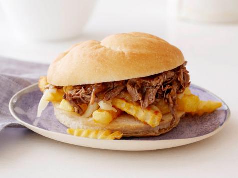 Shredded Beer Braised Beef Sandwich with Poutine