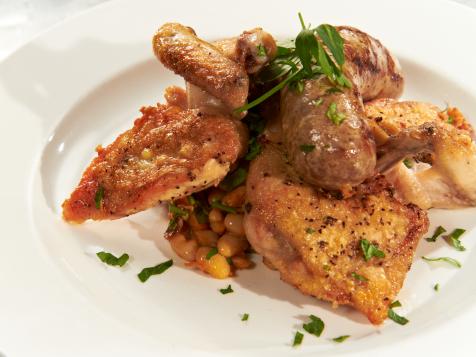 Roasted Game Hen with Toulouse Sausage and Cassoulet