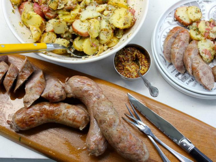 Grilled Sausages With German Potato Salad Recipe Patrick Decker