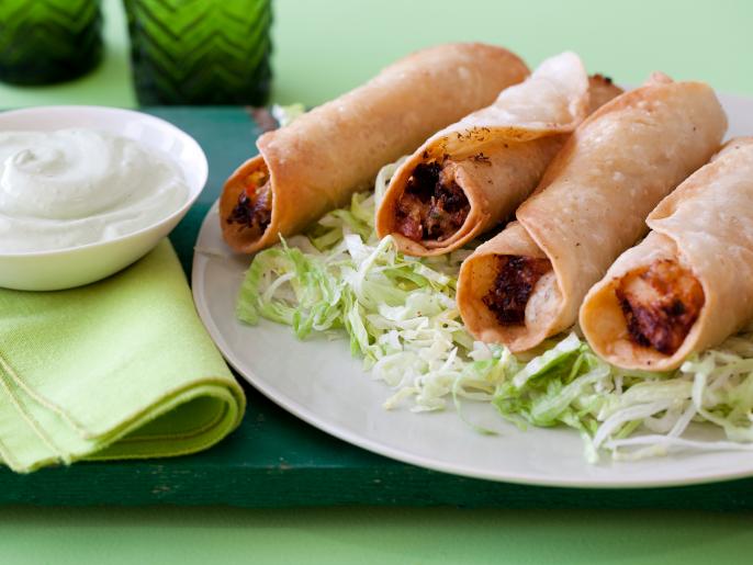 Chicken Flautas with Avocado Cream Recipe Sunny Anderson Cooking