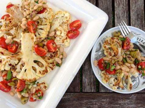 Cauliflower Steaks with Beans and Tomatoes