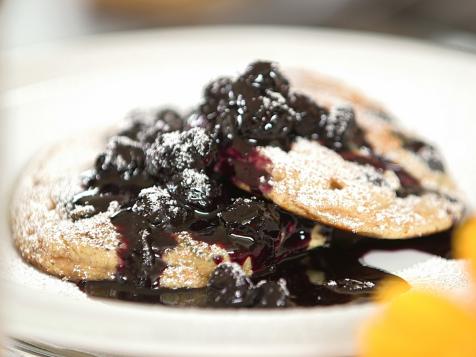 Whole Wheat Blueberry Pancakes with Blueberry Sauce