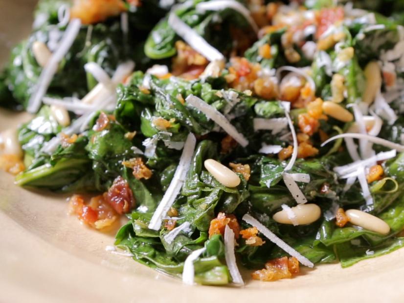 Sauteed Swiss Chard with Pine Nuts and Pancetta Recipe Brian Boitano