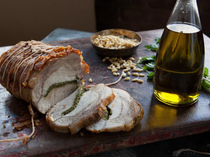 PancettaWrapped Pork Loin Recipe Laura Vitale Cooking Channel
