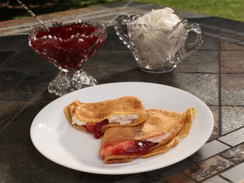 Aslaug Warmboe's Icelandic Crepes Filled with Whipped Cream and Strawberry Jam