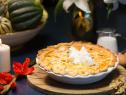 Rustic Coconut Custard Pie with Chocolate Chunks, as seen on Cooking Channel's Holiday Feast with Kelis, Special.