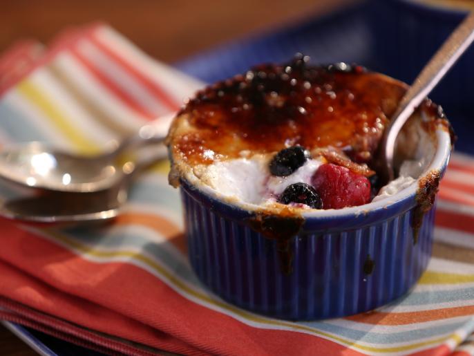 Yogurt Creme Brulee with Fresh Fruit and Granola Recipe Bobby Flay