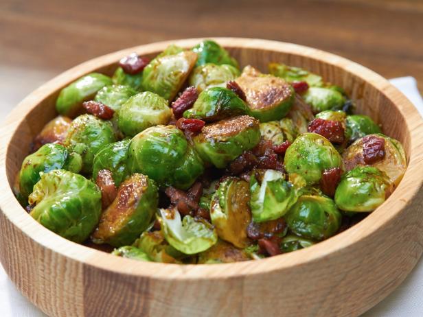 Balsamic Glazed Brussels Sprouts With Pancetta Recipe Tiffani Thiessen Cooking Channel