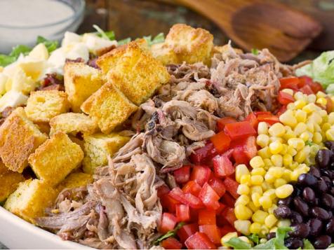 Pulled Pork Cobb Salad with Cornbread Croutons