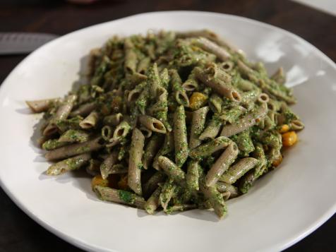Pepita and Pistachio Sauce with Roasted Squash and Whole Grain Penne