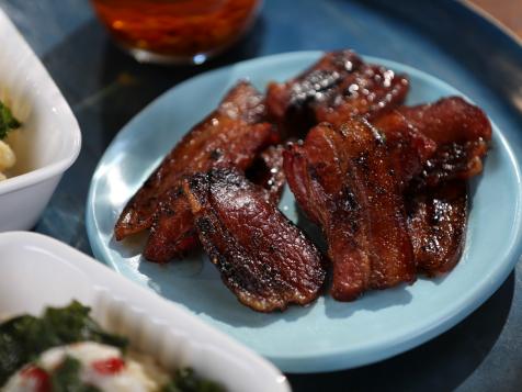 Shaved Smoked Pancetta with Balsamic-Brown Sugar Glaze