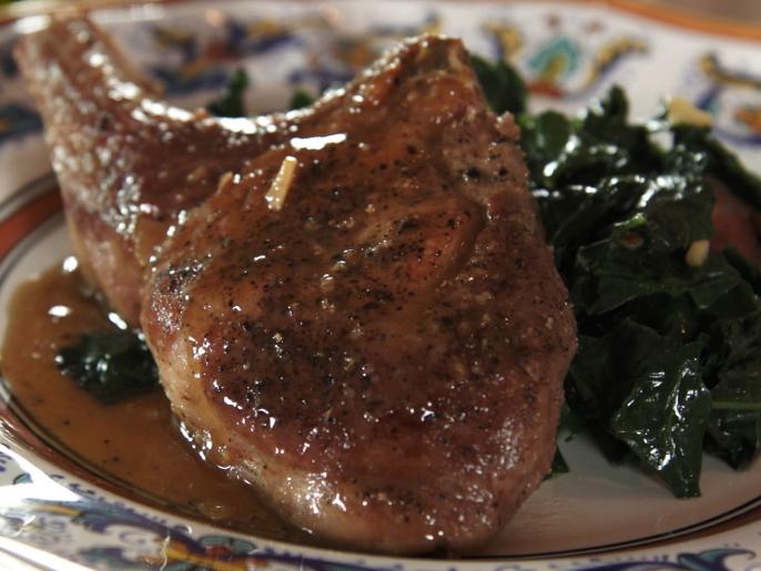 Pork Chops With Black Kale Recipe Debi Mazar And Gabriele Corcos