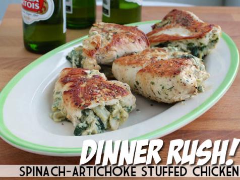 Dinner Rush! Spinach-Artichoke Stuffed Chicken