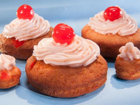 Cherry Cake Doughnuts with Pink Peppercorn Buttercream Icing