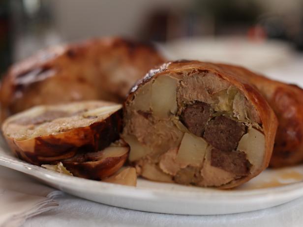 Bonnie Boyer's Cabbage and Smoked Sausage Stuffed Pig 