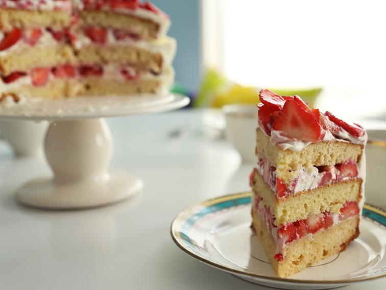 Strawberry and Cream Layer Cake Recipe Rachel Khoo Cooking Channel