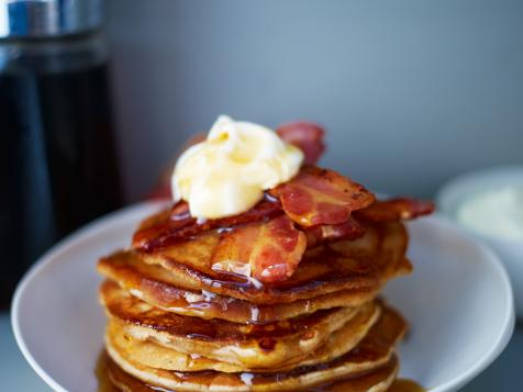 Gingerbread Pancakes with Prosciutto and Maple Syrup