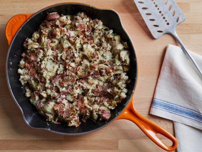 Cooking Channel 
Dave Lieberman Bacon Rosemary Red Bliss Hash
Beyond The Basic Mash-Potatoes