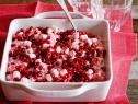 CRANBERRY SALAD
Kelsey Nixon
Kelsey’s Essentials/Mock Thanksgiving
Cooking Channel
Fresh Whole Cranberries, Sugar, Miniature Marshmallows, Crushed Pineapple, Heavy Whipping
Cream, Powdered Sugar, Vanilla Extract, Pomegranate Seeds