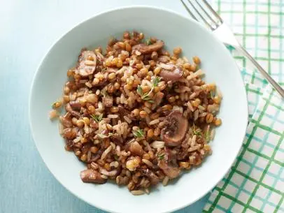 Alton Brown's Wheat Berry Pilaf as seen on Food Network