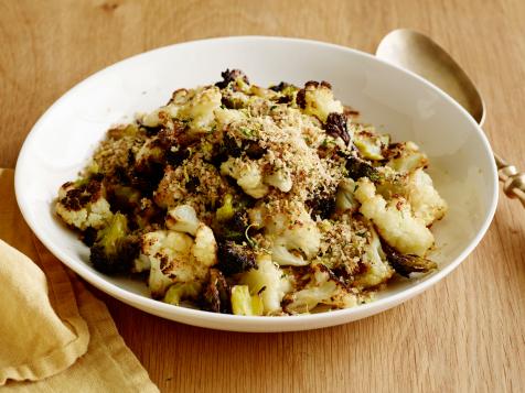Roasted Cauliflower and Broccoli with Lemony Garlic Breadcrumbs
