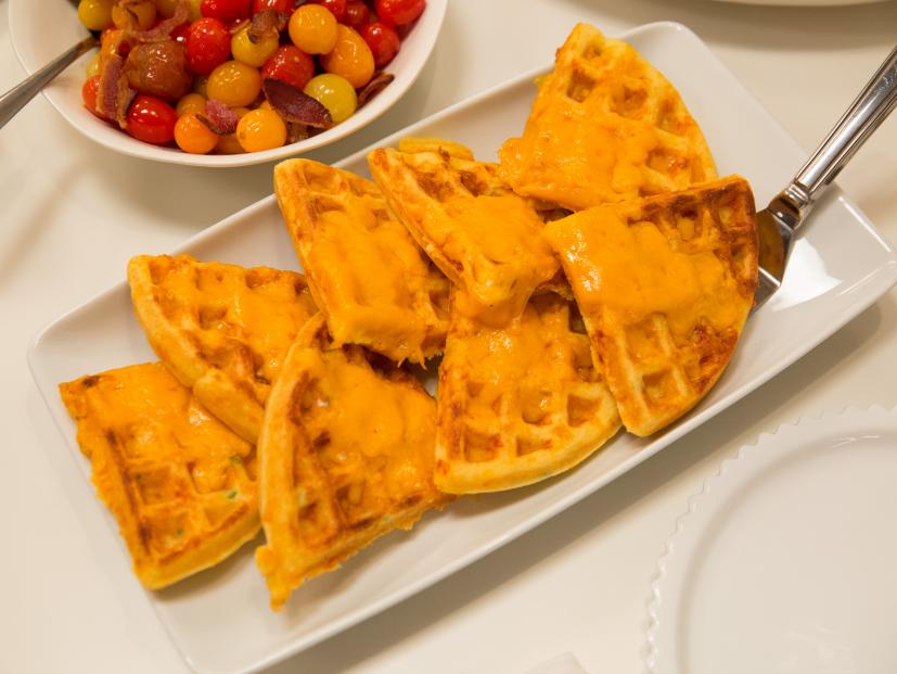 Kelsey Nixon's  Savory Cheddar Jalapeno Waffles as seen on Cooking Channel’s Kelsey’s Homemade, Season 1.