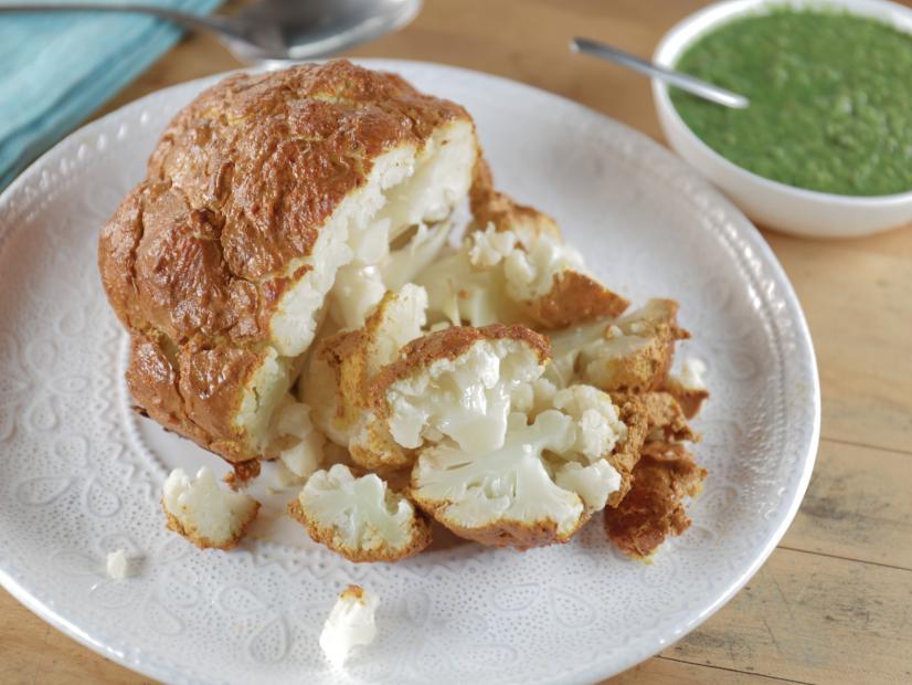 Whole Roasted Tandoori Cauliflower with Spiced Yogurt Recipe Kelsey