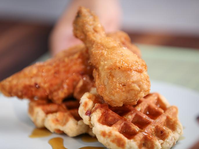 Fried Chicken and Bacon Waffles Recipe Tia Mowry Cooking Channel