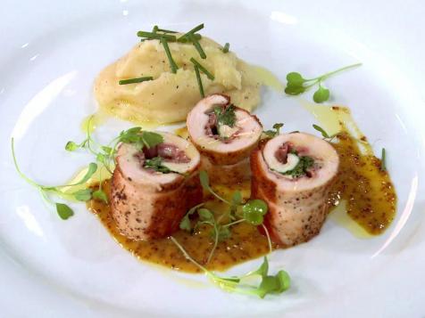Roasted Chicken Roulade with American Triple Cream and Georgia Ham