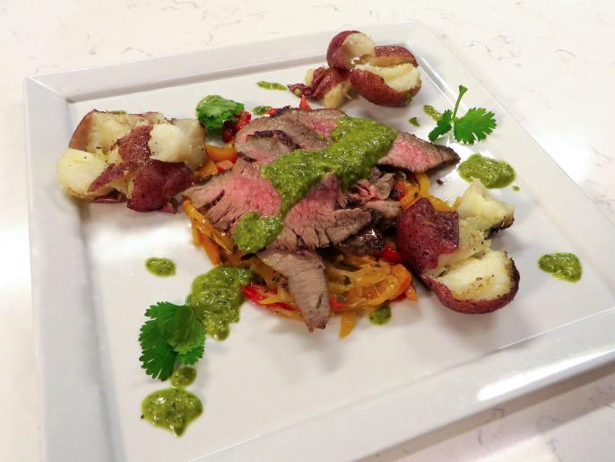 Grilled and Marinated Flank Steak with Chimichurri Sauce Recipe