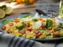 Orzo Salad with Corn, Arugula, and Cherry Tomatoes, as seen on Cooking Channel's Dinner At Tiffani's, Season 1.