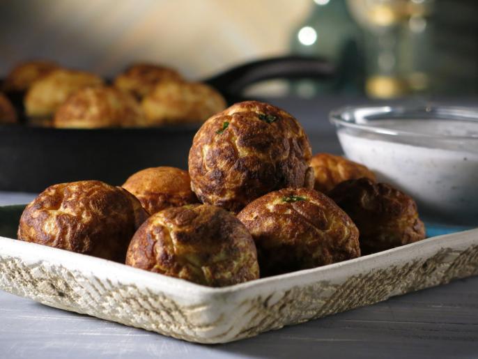 Sweet PotatoGreen Onion Ebelskiver with Herb Buttermilk Dip Recipe